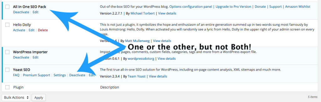 Pick-only-one-SEO-plugin